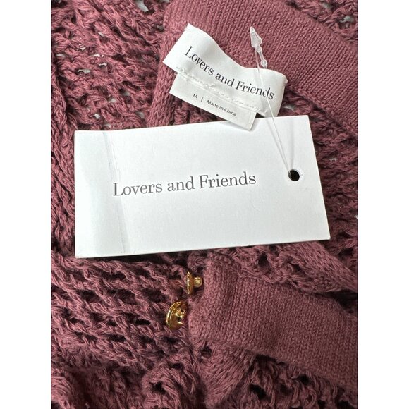 Lovers and Friends Pheobe Dress in Red & Pink Multi Medium New Womens Crochet - Picture 9 of 10